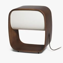 1968 Lampe De Table Vintage En Bois