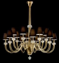 Amsterdam Lustre Classique Contemporain Doré 14 Lumières