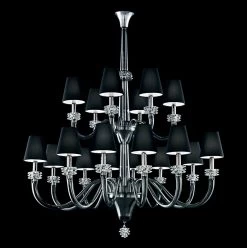 Amsterdam Lustre Gris Chromé 18 Lumières