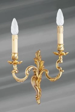 Applique Bronze Louis XV Vieil Or Deux Bougeoirs
