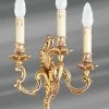 Applique Bronze Louis XV Vieil Or Trois Bougeoirs