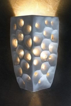 Ares Suspension Céramique Blanche Intérieur Doré