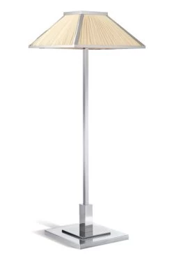 Beverly Liseuse Chrome Abat-jour En Soie Ivoire