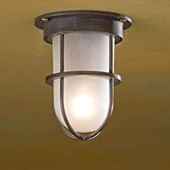 Bounty Ceiling 12V Plafonnier Bronze Antique Verre Sablé