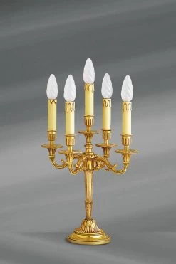 Chandelier Bougeoir Louis XVI Bronze Patine Vieil Or, Cinq Bougies