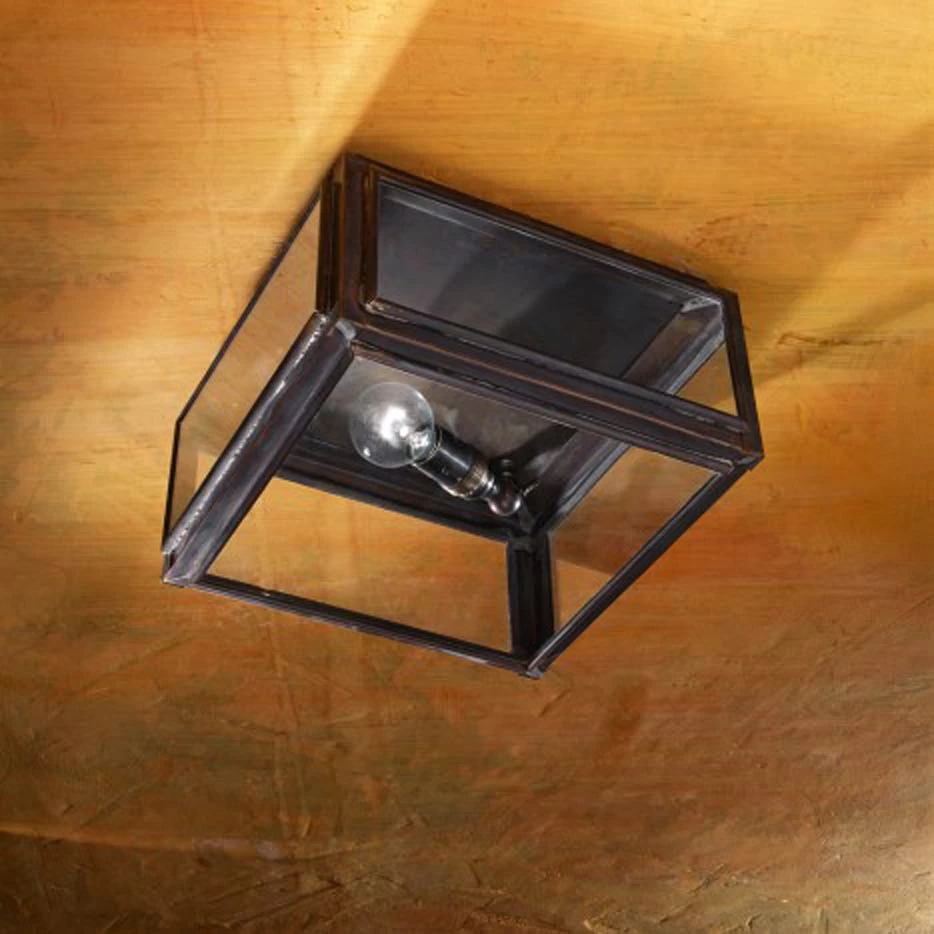 Chelsea Small Plafonnier Bronze Antique Verre Clair 1 Chelsea Small Plafonnier Bronze Antique Verre Clair