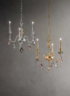 Chic Lustre Chandelier 3 Lumières Doré