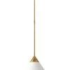 Cleo Suspension Conique Blanche Et Dorée 50cm