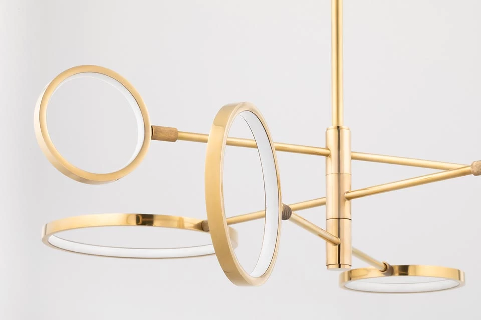 Saturn Lustre Asymétrique En Métal Doré 4 Saturn Lustre Asymétrique En Métal Doré – Image 4