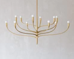 Lustre 12 Lumières Recouvert à La Feuille D'or Labra 5 Lustre 12 Lumières Recouvert à La Feuille D'or Labra -Lumière D'intérieur contemporain art deco americain 23020052 2R