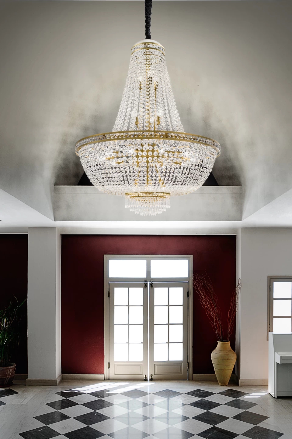 Lustre Montgolfière 20 Lumières Et Pampilles En Strass 2 Lustre Montgolfière 20 Lumières Et Pampilles En Strass – Image 2