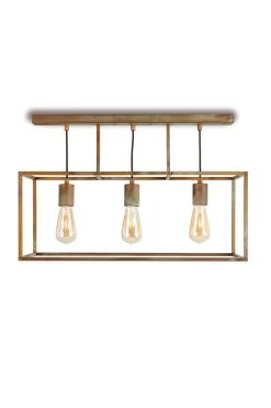 Cubic Plafonnier 3 Lumières En Laiton Vieilli