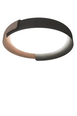 Dala Plafonnier Contemporain Rond Finition Bois