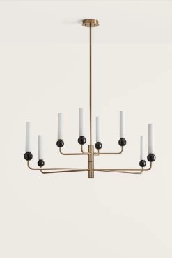 Delie Lustre Design Chandelier Or Vieilli 8 Lumières