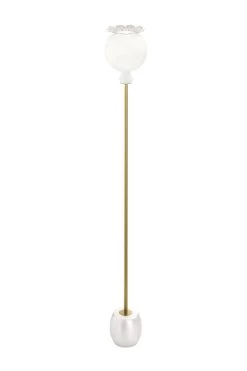 Opyo Lampadaire En Verre Soufflé Opale Blanc Et Métal Doré 6 Opyo Lampadaire En Verre Soufflé Opale Blanc Et Métal Doré -Lumière D'intérieur design italie led 22030001 2R