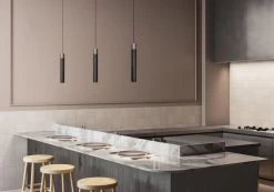 Minimal Suspension En Tube De Céramique Et Métal Nickel Noir 6 Minimal Suspension En Tube De Céramique Et Métal Nickel Noir -Lumière D'intérieur design italie led 22030047 2R