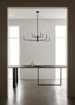 Delie Lustre Design Chandelier Noir Mat 8 Lumières -Lumière D'intérieur design marbre laiton ceramique 21110066 2R