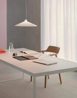 Halo S4 Suspension Blanche En Cône évasé De Verre Opale -Lumière D'intérieur design metal geant 22010005 2R