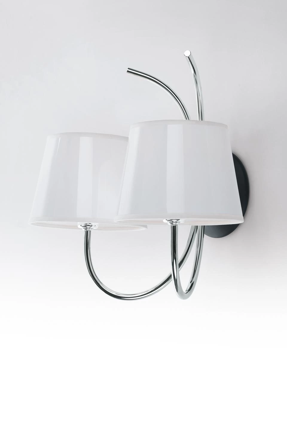 Double Applique Conic Blanche, Support En Bois Laqué 1 Double Applique Conic Blanche, Support En Bois Laqué