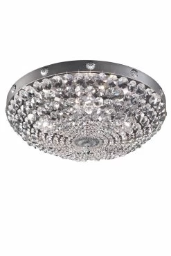 Elegantia Plafonnier 4 Lumières En Cristal Et Finition Argent