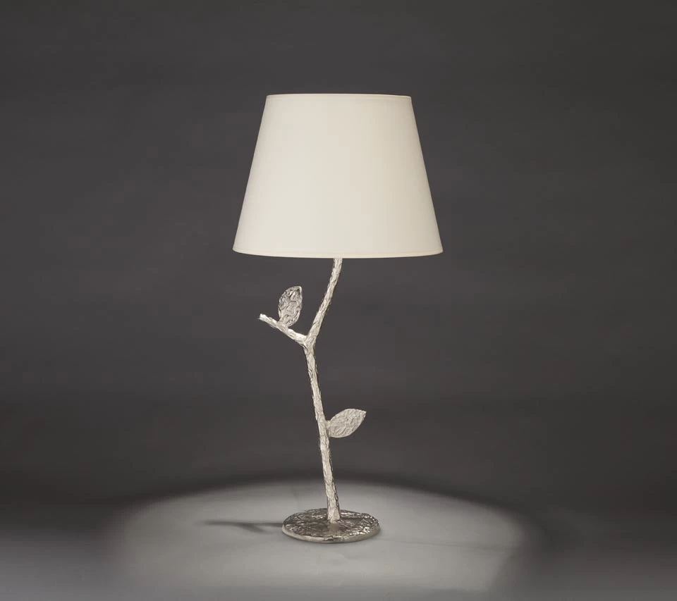Flora Lampe De Table Végétale Argentée 1 Flora Lampe De Table Végétale Argentée