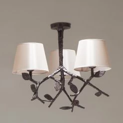Flora Lustre 3 Lumières En Bronze Noir Patiné