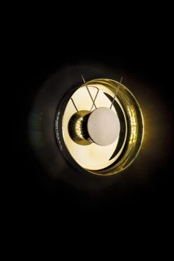 Gong Applique Dorée En Verre Soufflé