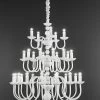 Grand Lustre Blanc à étages 30 Lumières