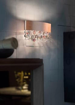 Grande Applique Ola En Métal Verni Cuivré à La Feuille De Cuivre