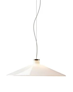 Halo S4 Suspension Blanche En Cône évasé De Verre Opale