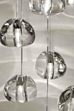 Mizu Lustre 26 Gouttes De Cristal Transparent 8 Mizu Lustre 26 Gouttes De Cristal Transparent -Lumière D'intérieur italien elegant verre metal 21040022 3R