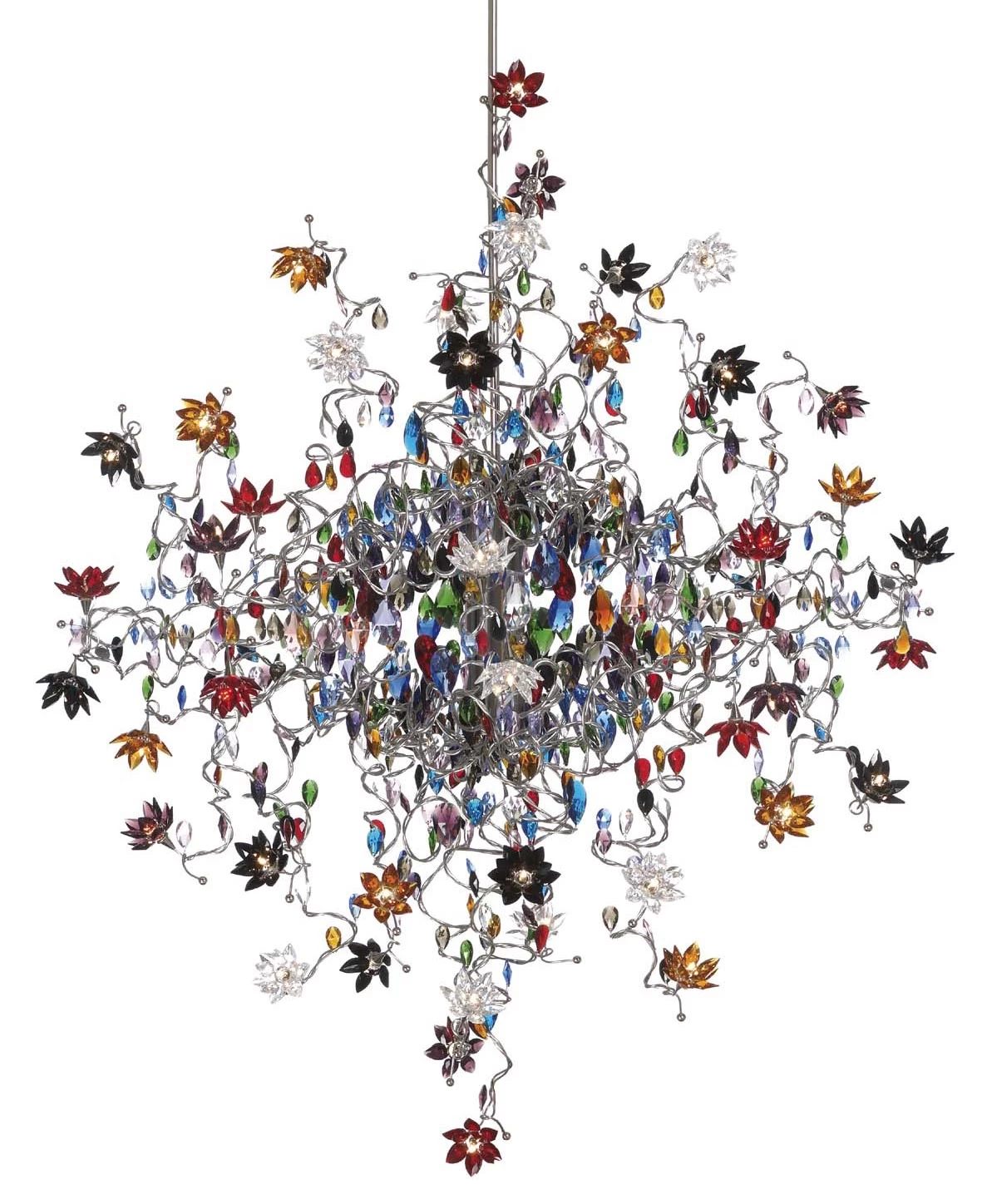 Jewel Lustre En Verre Multicolore 48 Lumières 1 Jewel Lustre En Verre Multicolore 48 Lumières