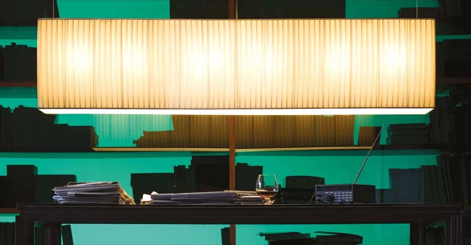 Suspension Rectangulaire En Soie Plissée Ivoire 55cm 2 Suspension Rectangulaire En Soie Plissée Ivoire 55cm – Image 2