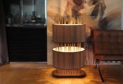 Lampadaire Ovale Soho Oval En Soie, Bronze Et Palissandre -Lumière D'intérieur lampe 13060133 3R