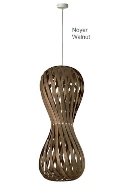 Swing Suspension En Forme De Sablier Arrondi Lattes De Bois D'érable Hauteur 70cm -Lumière D'intérieur lampe bois noyer erable 12050722 3R