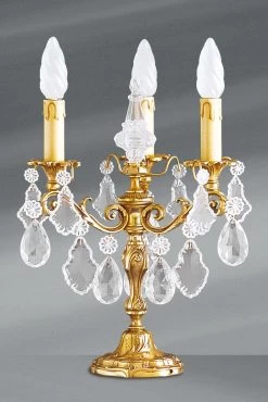 Lampe Chandelier Louis XV Cristal De Bohème à Cinq Lumières