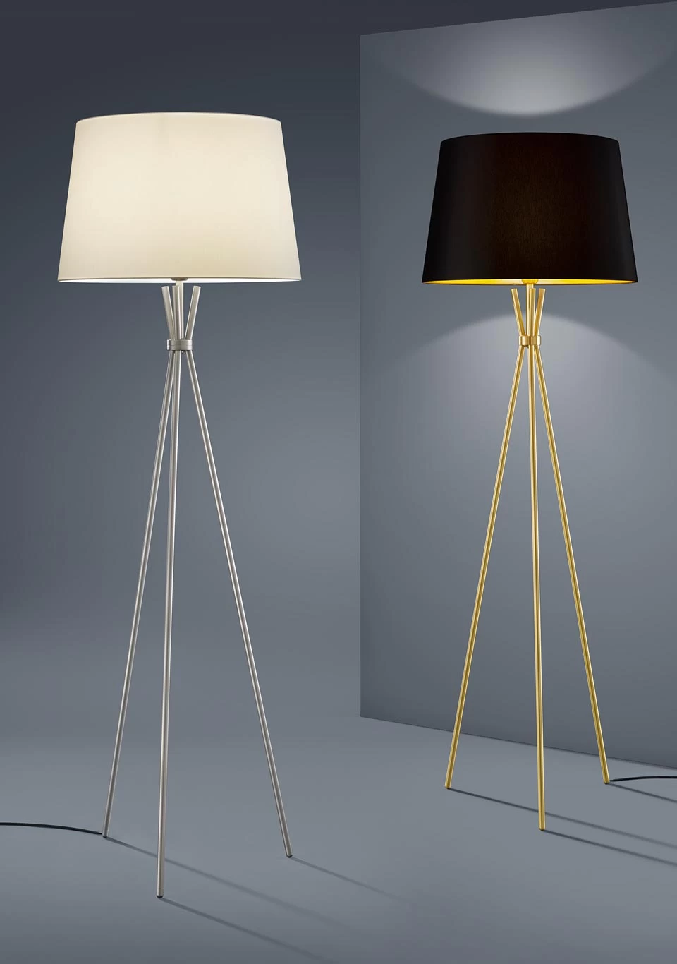 Lampadaire Trépied En Laiton Satiné 2 Lampadaire Trépied En Laiton Satiné – Image 2