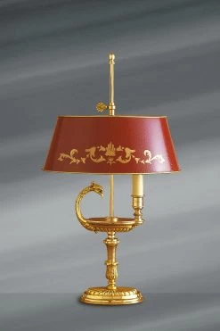 Lampe De Style Directoire En Bronze Massif Doré, Or Vif