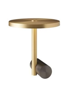 Lampe De Table Calée En Graphite Et Laiton Satiné