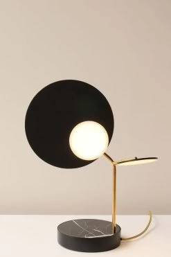Lampe De Table Dorée Et Noire Ballon