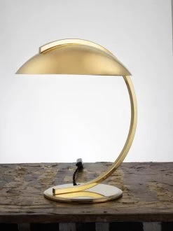 Lampe De Table En Laiton Poli Bauhaus 1930