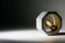 Lampe De Table Octogonale En Marbre Gris Bardiglio