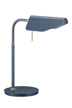 Lampe De Table Orientable En Métal Gris-bleu