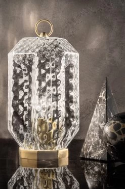 Lampe Forme Lanterne En Verre Soufflé