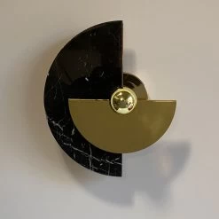 Levante Applique Ronde Réglable En Laiton Poli Et Marbre Noir 7 Levante Applique Ronde Réglable En Laiton Poli Et Marbre Noir -Lumière D'intérieur lampe marbre 22050006 2R