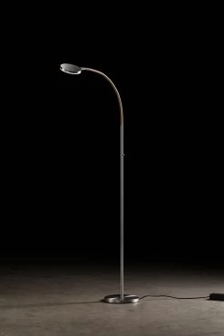 Liseuse En Aluminium Satiné Et Bras Souple En Tissu Rouge -Lumière D'intérieur led halogene 18030004 2R