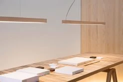 Led40 Suspension Linéaire En Chêne 160cm