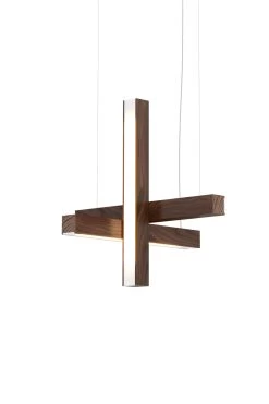 LED40 Suspension Scandinave En Croix En Bois De Noyer