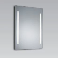 Look 2 Miroir Lumineux à 2 Bandes En Cristal Blanc Dépoli 60x80cm