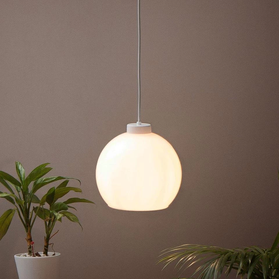 Applique Déportée Blanche En Métal Et Boule De Verre Opale Succursal 2 Applique Déportée Blanche En Métal Et Boule De Verre Opale Succursal – Image 2